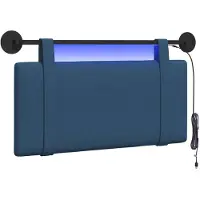 vidaXL Hangend hoofdbord Blauw Stof