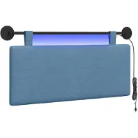vidaXL Hangend hoofdbord Blauw Corduroy stof