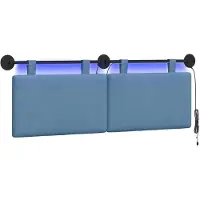 vidaXL Hangend hoofdbord Blauw Corduroy stof