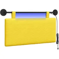 vidaXL Hangend hoofdbord Licht Geel Corduroy stof