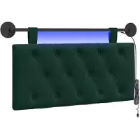 vidaXL Hangend hoofdbord Donkergroen Fluweel