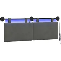 vidaXL Hangend hoofdbord Donkergrijs Corduroy stof