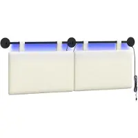 vidaXL Hangend hoofdbord Crèmekleurig Corduroy stof