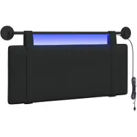 vidaXL Hangend hoofdbord Zwart Stof