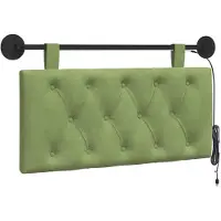 vidaXL Hangend hoofdbord Lichtgroen Fluweel