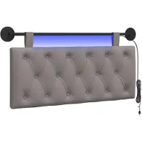 vidaXL Hangend hoofdbord Taupe Stof