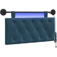 vidaXL Hangend hoofdbord Blauw Fluweel