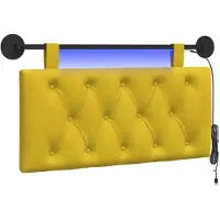 vidaXL Hangend hoofdbord Geel Fluweel