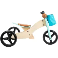 Small Foot - Houten Driewieler en Loopfiets 2in1 Turquoise