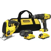 Stanley FATMAX SFMCK212D2S-QW | V20 combikit 18V met klopboormachine en decoupeerzaag in softbag (2x 2.0Ah accu + lader) - SFMCK212D2S-QW