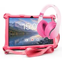 AngelTech Kinderpakket XL - Kindertablet XL + Kinderkoptelefoon - 3GB RAM - Roze