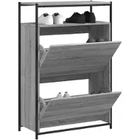 vidaXL Schoenenkast 75x34x112 cm bewerkt hout grijs sonoma eikenkleur