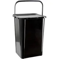 PlasticForte Recycling afvalbak - zwart - 45 Liter - afsluitbaar - 34 x 40 x 54 cm - kunststof