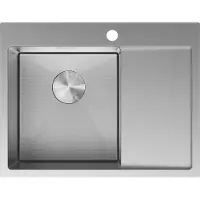 Mexen Exar Roestvrijstalen spoelbak met 1 bak en afdruiprek, links 620 x 480 , inox HC - 6431621005L-01HC