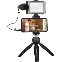 Puluz Live Opname Set Statief + Led-lamp + Microfoon + Telefoonclip Pkt3132b