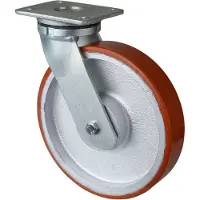 BS Rollen Zwenkwiel voor zware last | wiel-d. 250 mm draagvermogen 1300 kg | gegoten polyurethaan | plaat L138xB110 mm | 1 stuk - RR100.C10.250 RR100.C10.250