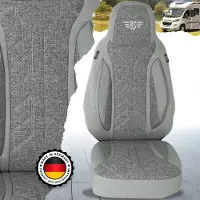 BREMER SITZBEZÜGE Premium Camper stoelhoezen voor Malibu Compact PLKT208 in Grijs (2 losse stoelen)