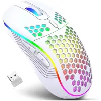 INF 2.4G Draadloze Oplaadbare Muis met Verlichting - Instelbare DPI, Ergonomisch Ontwerp White