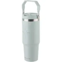 Florina Thermosbeker met Rietje 890ml Mint Groen Roestvrij Staal