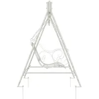 vidaXL Schommelbank van staal, 113 x 121,5 x 168 cm, antiek wit