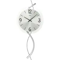 AMS Wandklok W9718: Tijdloze elegantie voor uw huis - Klok / zilverkleur / met glazen wijzerplaat