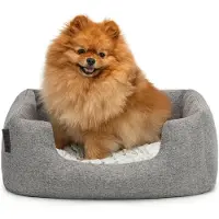 Lionto comfort hondenmand, zacht, antislip & onderhoudsvriendelijk, 60x50 cm grijs