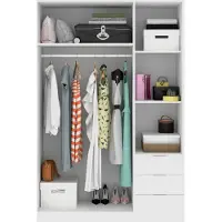 Vente-unique Kast 3 deuren en 3 lades - L121 cm - Wit - LISTOWEL