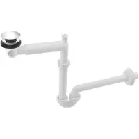Bruckner Urbino Wastafelsifon, ruimtebesparend, klikwaste afvoer, DN32mm, chroom