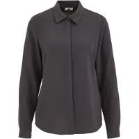 We fashion - Dames blouse met fijne structuur - Regular fit - Donkergrijs - Maat: L