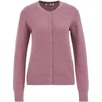 We fashion - Dames gebreid vest met structuur - Regular fit - Oudroze - Biologisch katoen - Maat: M