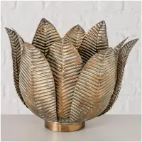 Boltze Theelichthouder - Bloemvormig - Antiekgoud - - 27.5x27.5cm
