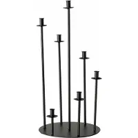 Boltze Moderne kandelaar - vloerkandelaar voor 7 kaarsen zwart metaal 74 cm