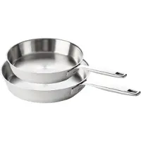 Beka Koekenpannenset Maestro 2-Delig - Koekenpan Zonder Anti-aanbaklaag - Frying Pan - RVS Zilver - Geschikt Voor Alle Warmtebronnen Inclusief Inductie 24 & 28 cm
