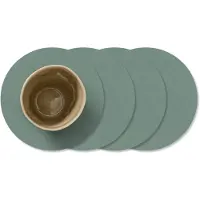 Lind DNA Onderzetter Glass Mat Circle Nupo Pastel Green (Set van 4)