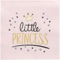 Papstar 10x 20 Servetten 3-laags 1/4 vouw 33 cm x 33 cm Little Princess