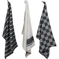 Cosy & Trendy keukenhanddoeken zwart - set van 3