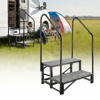 Vevor Camperopstap met 2 handrails (2 treden)