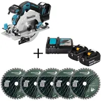 Makita accu-handcirkelzaag 18V DHS680, complete set met 2x 5,0 Ah accu's, oplader en