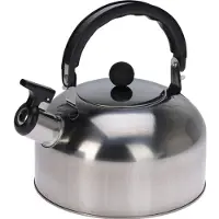 Cookinglife Fluitketel RVS 2 Liter - Waterkoker - Theeketel - Kettle - Zilver/Zwart - Fluitfunctie Comfortabele Handgreep