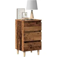 vidaXL Nachtkastje 40x35x69 cm bewerkt hout oud houtkleurig