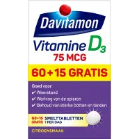Davitamon Vitamine D3 75mcg Hoog Gedoseerd 75 smelttabletten