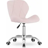 Leobert Fauteuil - - Avola - Lichtroze fluweel - 53,5 x 55 x 73,5-86,5 cm