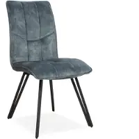 Bommel Wonen Eetkamerstoel Fancy - velvet Adore Niagara - blokstiksels - poot zwart