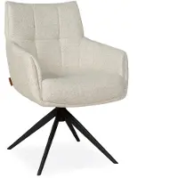 Bommel Wonen Armstoel Starr - draaibaar - pocketvering - stof Serenity Creme - poot E zwart