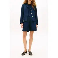 Tommy Hilfiger Dames Slim fit blazer met navy gouden knopen (42), Casual, Polyester, Marineblauw WW0WW49335
