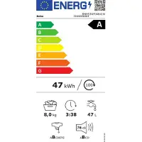 Beko BMMS3WFU4841W | Wasmachine | A | Energyspin | Duits Display