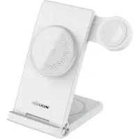 NILLKIN , 3-in-1 MagSafe oplader voor smartphone, horloge en TWS-oordopjes, wit