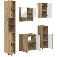 vidaXL Badkamermeubel Set 5 st Artisanaal eiken 61 x 35 x 64 cm