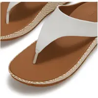 FitFlop Lulu lux graphic-weave leather toe-post sandals