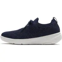 FitFlop Women Super-Q Knit Slip-On Laced Sneakers Metallic Midnight Navy-Schoenmaat 41